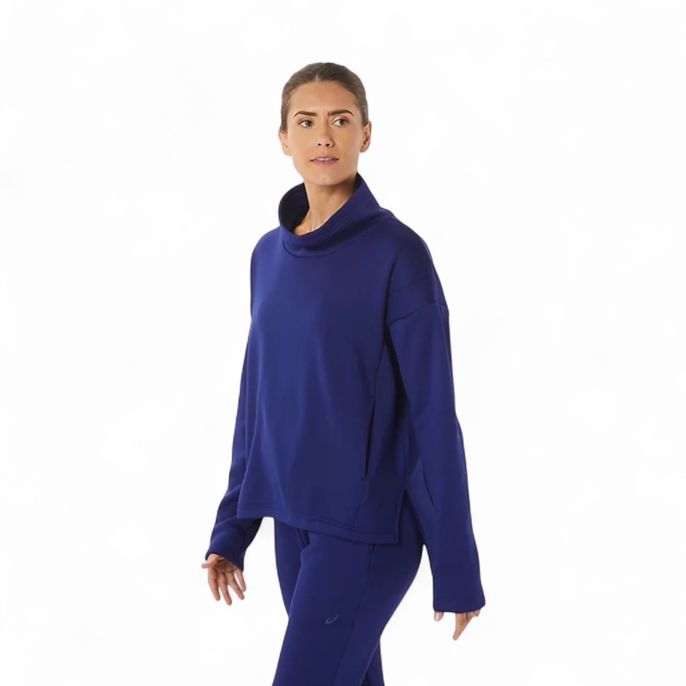 Asics Women's BRUSHED KNIT PULLOVER size M color Blue